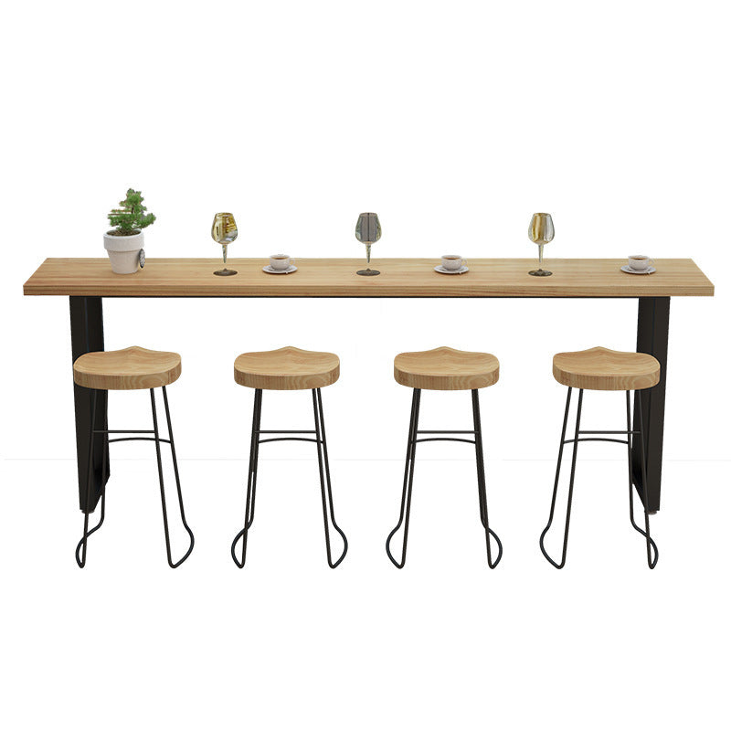 Modern Bar-height Table Solid Wood Top Bar Table for Patio Use Clearhalo 'Bar Furniture' 'Bar Tables' 'bar_tables' 'furn' 'furn_bar_tables' 'Furniture' 'Kitchen & Dining Furniture' 6384547