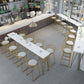 Glam Bar-height Table Solid Wood Top Bar Table for Patio Use Clearhalo 'Bar Furniture' 'Bar Tables' 'bar_tables' 'furn' 'furn_bar_tables' 'Furniture' 'Kitchen & Dining Furniture' 6384557