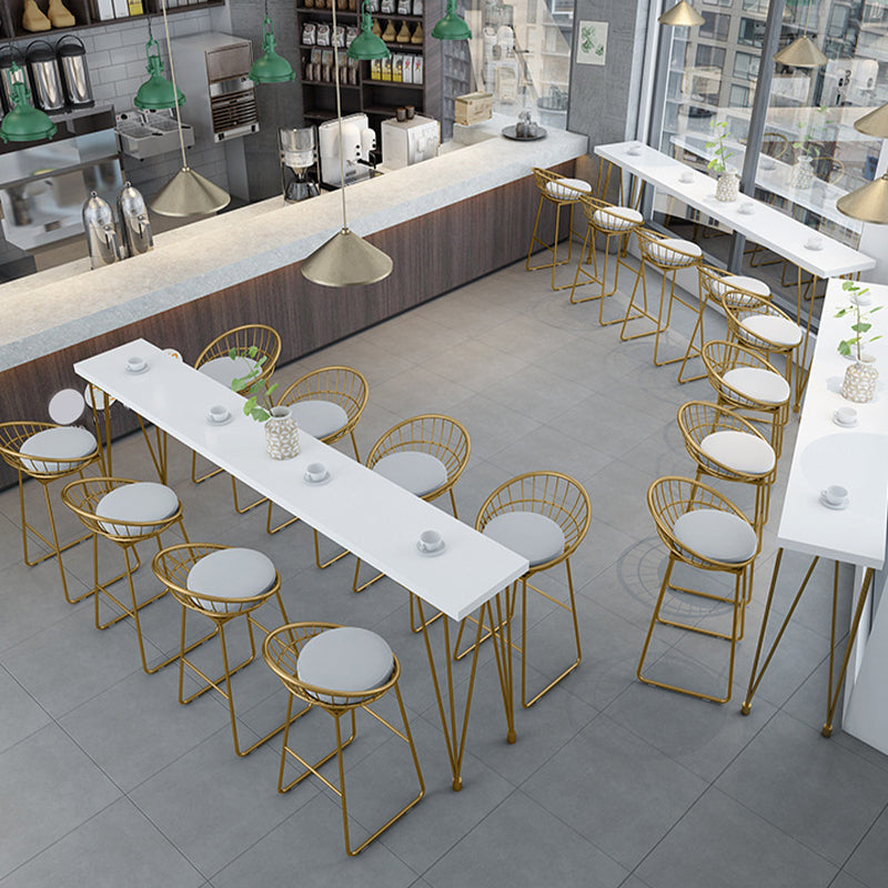 Glam Bar-height Table Solid Wood Top Bar Table for Patio Use Clearhalo 'Bar Furniture' 'Bar Tables' 'bar_tables' 'furn' 'furn_bar_tables' 'Furniture' 'Kitchen & Dining Furniture' 6384557