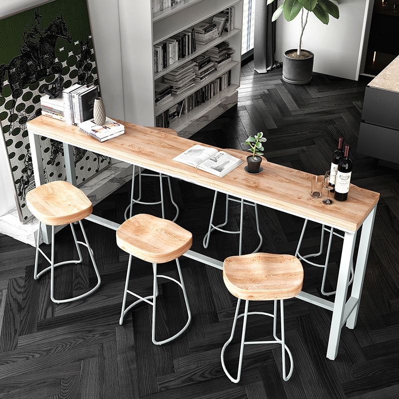 Modern Bar-height Table Solid Wood Top Bar Table for Living Room 78.7"L x 15.7"W x 41.3"H Without Chairs Clearhalo 'Bar Furniture' 'Bar Tables' 'bar_tables' 'furn' 'furn_bar_tables' 'Furniture' 'Kitchen & Dining Furniture' 6384567