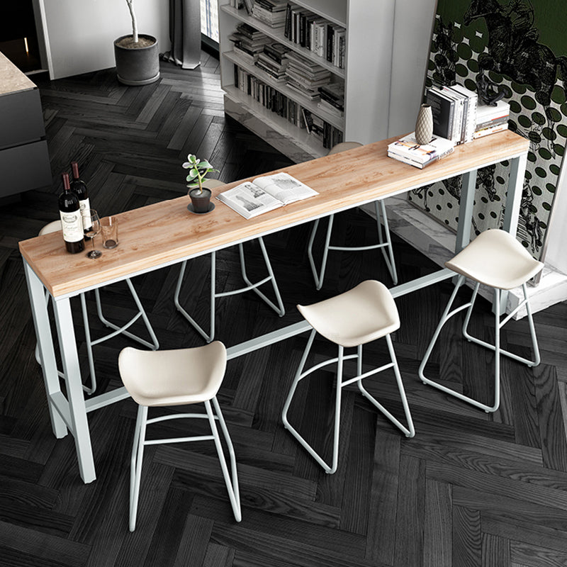 Modern Bar-height Table Solid Wood Top Bar Table for Living Room 94.5"L x 15.7"W x 41.3"H Without Chairs Clearhalo 'Bar Furniture' 'Bar Tables' 'bar_tables' 'furn' 'furn_bar_tables' 'Furniture' 'Kitchen & Dining Furniture' 6384570