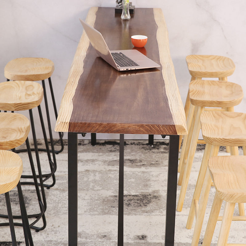 Rectangular Bar-height Table Wood Top Pub Table with Black Base Clearhalo 'Bar Furniture' 'Bar Tables' 'bar_tables' 'furn' 'furn_bar_tables' 'Furniture' 'Kitchen & Dining Furniture' 6384583