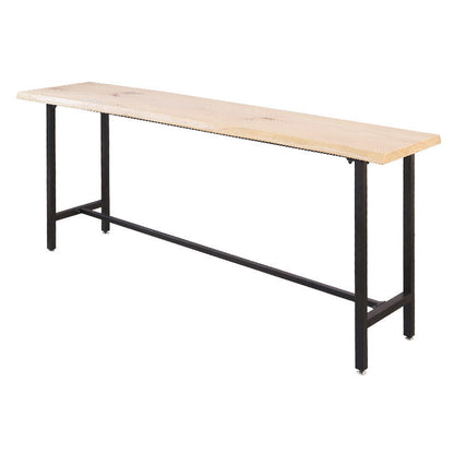 Rectangular Bar-height Table Wood Top Pub Table with Black Base Natural Without Chairs Clearhalo 'Bar Furniture' 'Bar Tables' 'bar_tables' 'furn' 'furn_bar_tables' 'Furniture' 'Kitchen & Dining Furniture' 6384584