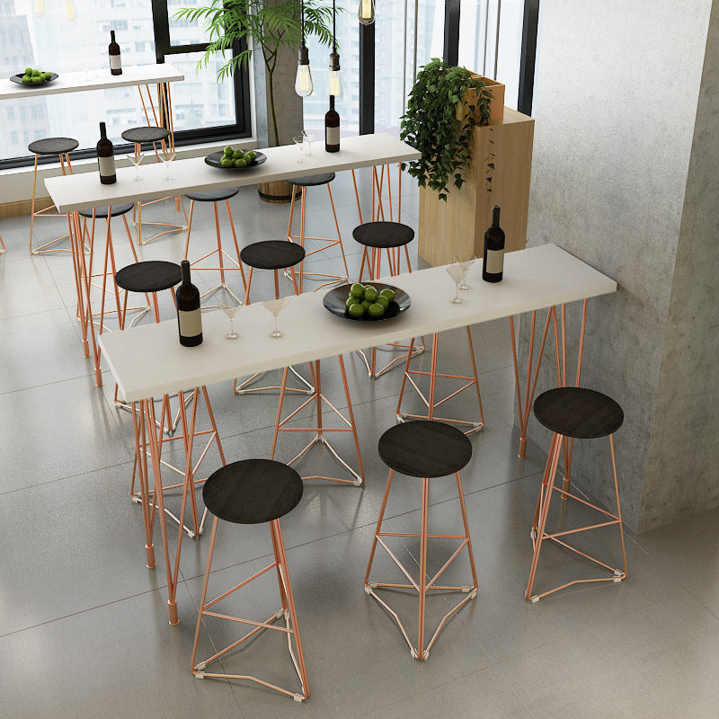 Glam Bar-height Table Solid Wood Top Bistro Pub Table with Four Legs Clearhalo 'Bar Furniture' 'Bar Tables' 'bar_tables' 'furn' 'furn_bar_tables' 'Furniture' 'Kitchen & Dining Furniture' 6384609
