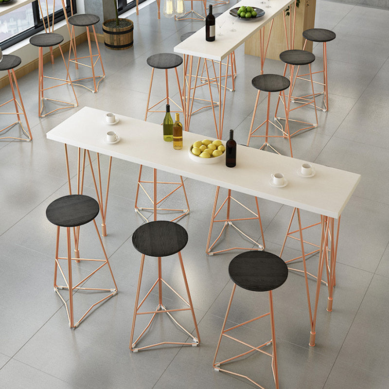Glam Bar-height Table Solid Wood Top Bistro Pub Table with Four Legs Clearhalo 'Bar Furniture' 'Bar Tables' 'bar_tables' 'furn' 'furn_bar_tables' 'Furniture' 'Kitchen & Dining Furniture' 6384610