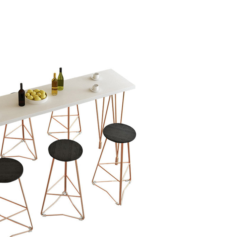 Glam Bar-height Table Solid Wood Top Bistro Pub Table with Four Legs Clearhalo 'Bar Furniture' 'Bar Tables' 'bar_tables' 'furn' 'furn_bar_tables' 'Furniture' 'Kitchen & Dining Furniture' 6384613