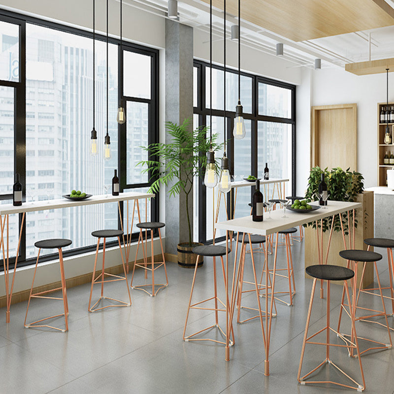 Glam Bar-height Table Solid Wood Top Bistro Pub Table with Four Legs Clearhalo 'Bar Furniture' 'Bar Tables' 'bar_tables' 'furn' 'furn_bar_tables' 'Furniture' 'Kitchen & Dining Furniture' 6384615