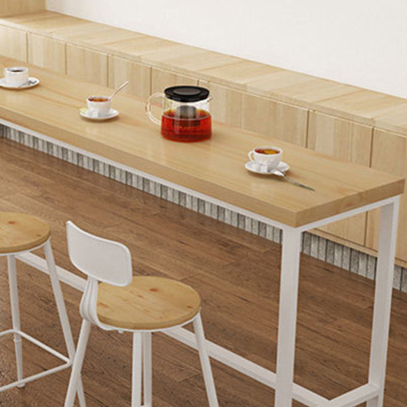 Industrial Bar-height Table Solid Wood Top Bistro Pub Table with Metal Base Clearhalo 'Bar Furniture' 'Bar Tables' 'bar_tables' 'furn' 'furn_bar_tables' 'Furniture' 'Kitchen & Dining Furniture' 6384625