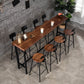 Mesa rectangular con altura de barra, mesa de pub tipo bistró con tapa de madera y base negra