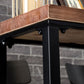 Mesa rectangular con altura de barra, mesa de pub tipo bistró con tapa de madera y base negra