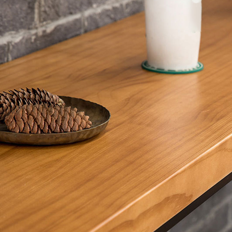 Mesa rectangular con altura de barra, mesa de pub tipo bistró con tapa de madera y base negra