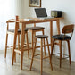 Modern Style Rectangle Bar Table Brown Solid Wood Bar Dining Table with Footrest 55.1"L x 17.7"W x 41.3"H Without Chairs Clearhalo 'Bar Furniture' 'Bar Tables' 'bar_tables' 'furn' 'furn_bar_tables' 'Furniture' 'Kitchen & Dining Furniture' 6384736