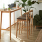Modern Style Rectangle Bar Table Brown Solid Wood Bar Dining Table with Footrest 59.1"L x 21.7"W x 41.3"H Without Chairs Clearhalo 'Bar Furniture' 'Bar Tables' 'bar_tables' 'furn' 'furn_bar_tables' 'Furniture' 'Kitchen & Dining Furniture' 6384737