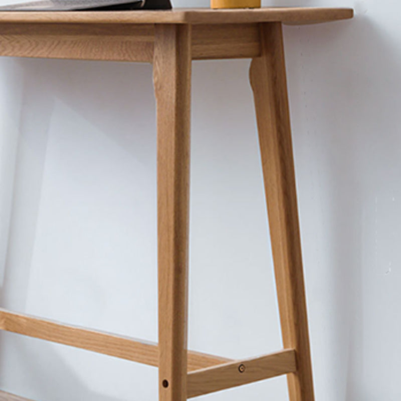 Modern Style Rectangle Bar Table Brown Solid Wood Bar Dining Table with Footrest Clearhalo 'Bar Furniture' 'Bar Tables' 'bar_tables' 'furn' 'furn_bar_tables' 'Furniture' 'Kitchen & Dining Furniture' 6384741