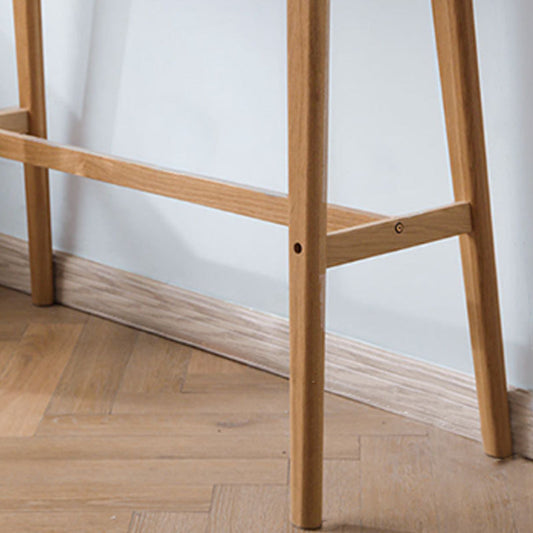 Tavolo da bar rettangolare in stile moderno marrone barra in legno massiccio con poggiapiedi