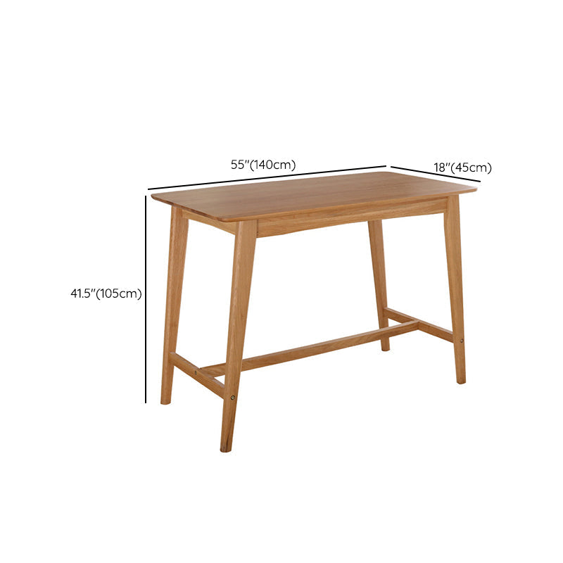Modern Style Rectangle Bar Table Brown Solid Wood Bar Dining Table with Footrest Clearhalo 'Bar Furniture' 'Bar Tables' 'bar_tables' 'furn' 'furn_bar_tables' 'Furniture' 'Kitchen & Dining Furniture' 6384746
