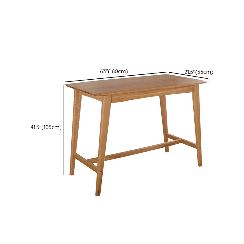 Modern Style Rectangle Bar Table Brown Solid Wood Bar Dining Table with Footrest Clearhalo 'Bar Furniture' 'Bar Tables' 'bar_tables' 'furn' 'furn_bar_tables' 'Furniture' 'Kitchen & Dining Furniture' 6384748