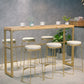 Modern Bar-height Table Solid Wood Top Bistro Pub Table with Gold Base Clearhalo 'Bar Furniture' 'Bar Tables' 'bar_tables' 'furn' 'furn_bar_tables' 'Furniture' 'Kitchen & Dining Furniture' 6384760
