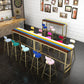 Mesa de bar rectangular estilo Glam, mesa de comedor de barra fija con reposapiés