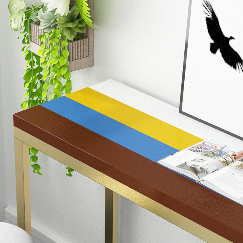 Mesa de bar rectangular estilo Glam, mesa de comedor de barra fija con reposapiés