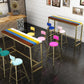 Mesa de bar rectangular estilo Glam, mesa de comedor de barra fija con reposapiés