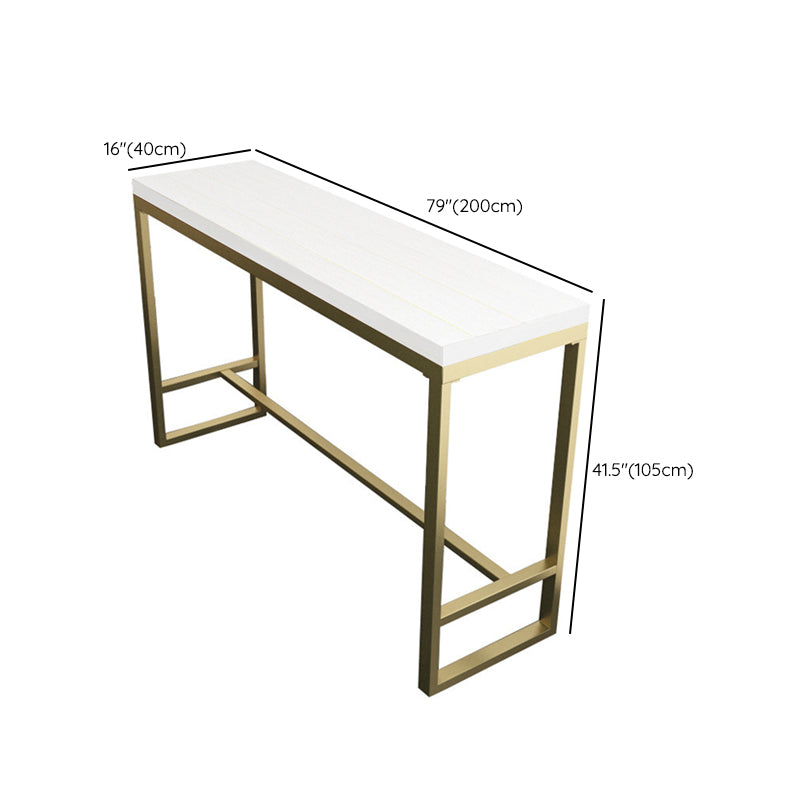 Mesa de bar rectangular estilo Glam, mesa de comedor de barra fija con reposapiés