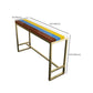 Mesa de bar rectangular estilo Glam, mesa de comedor de barra fija con reposapiés
