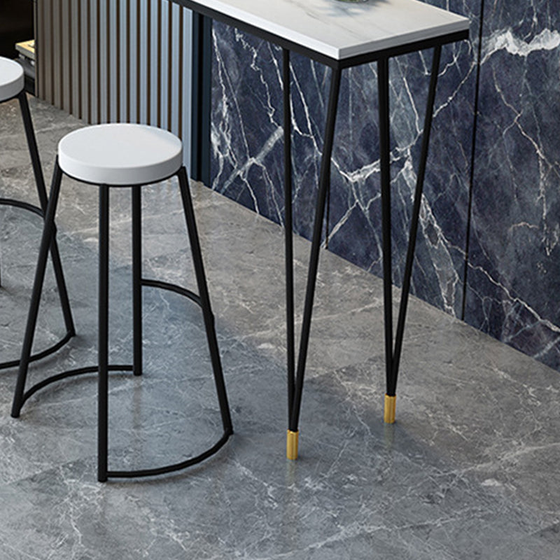 Modern Bar-height Table Stone Top Bistro Pub Table with Four Legs Clearhalo 'Bar Furniture' 'Bar Tables' 'bar_tables' 'furn' 'furn_bar_tables' 'Furniture' 'Kitchen & Dining Furniture' 6384804