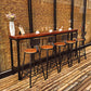 Industrial Rectangle Bar Table Pine Solid Wood Fixed Bar Dining Table 94.5"L x 15.7"W x 41.3"H Without Chairs Clearhalo 'Bar Furniture' 'Bar Tables' 'bar_tables' 'furn' 'furn_bar_tables' 'Furniture' 'Kitchen & Dining Furniture' 6384828