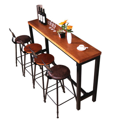 Industrial Rectangle Bar Table Pine Solid Wood Fixed Bar Dining Table Without Chairs Clearhalo 'Bar Furniture' 'Bar Tables' 'bar_tables' 'furn' 'furn_bar_tables' 'Furniture' 'Kitchen & Dining Furniture' 6384829