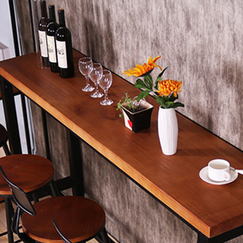 Industrial Rectangle Bar Table Pine Solid Wood Fixed Bar Dining Table Clearhalo 'Bar Furniture' 'Bar Tables' 'bar_tables' 'furn' 'furn_bar_tables' 'Furniture' 'Kitchen & Dining Furniture' 6384832