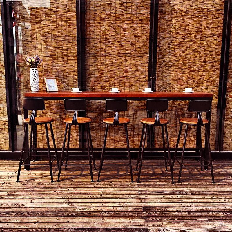 Industrial Rectangle Bar Table Pine Solid Wood Fixed Bar Dining Table Clearhalo 'Bar Furniture' 'Bar Tables' 'bar_tables' 'furn' 'furn_bar_tables' 'Furniture' 'Kitchen & Dining Furniture' 6384834
