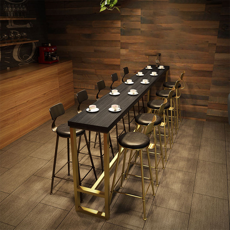Glam Style Rectangle Bar Table Pine Solid Wood Bar Dining Table for Living Room 94.5"L x 15.7"W x 41.3"H Without Chairs Clearhalo 'Bar Furniture' 'Bar Tables' 'bar_tables' 'furn' 'furn_bar_tables' 'Furniture' 'Kitchen & Dining Furniture' 6384845