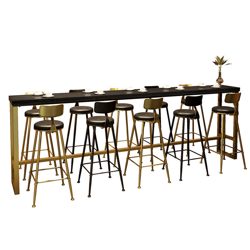 Glam Style Rectangle Bar Table Pine Solid Wood Bar Dining Table for Living Room Without Chairs Clearhalo 'Bar Furniture' 'Bar Tables' 'bar_tables' 'furn' 'furn_bar_tables' 'Furniture' 'Kitchen & Dining Furniture' 6384849