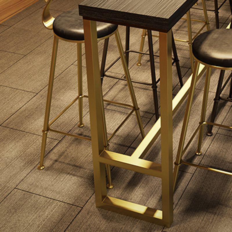 Glam Style Rectangle Bar Table Pine Solid Wood Bar Dining Table for Living Room Clearhalo 'Bar Furniture' 'Bar Tables' 'bar_tables' 'furn' 'furn_bar_tables' 'Furniture' 'Kitchen & Dining Furniture' 6384850