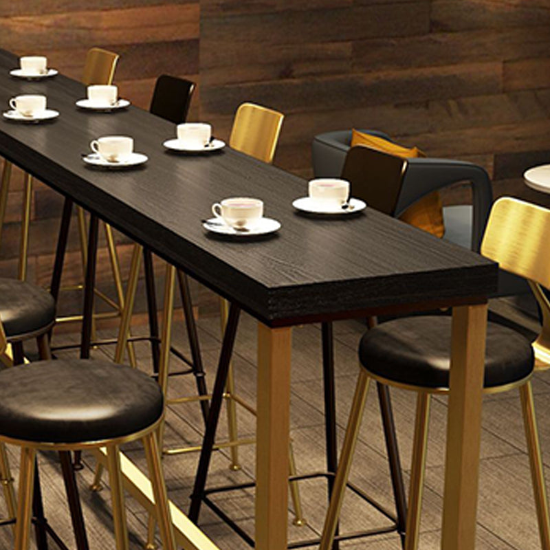Glam Style Rectangle Bar Table Pine Solid Wood Bar Dining Table for Living Room Clearhalo 'Bar Furniture' 'Bar Tables' 'bar_tables' 'furn' 'furn_bar_tables' 'Furniture' 'Kitchen & Dining Furniture' 6384851