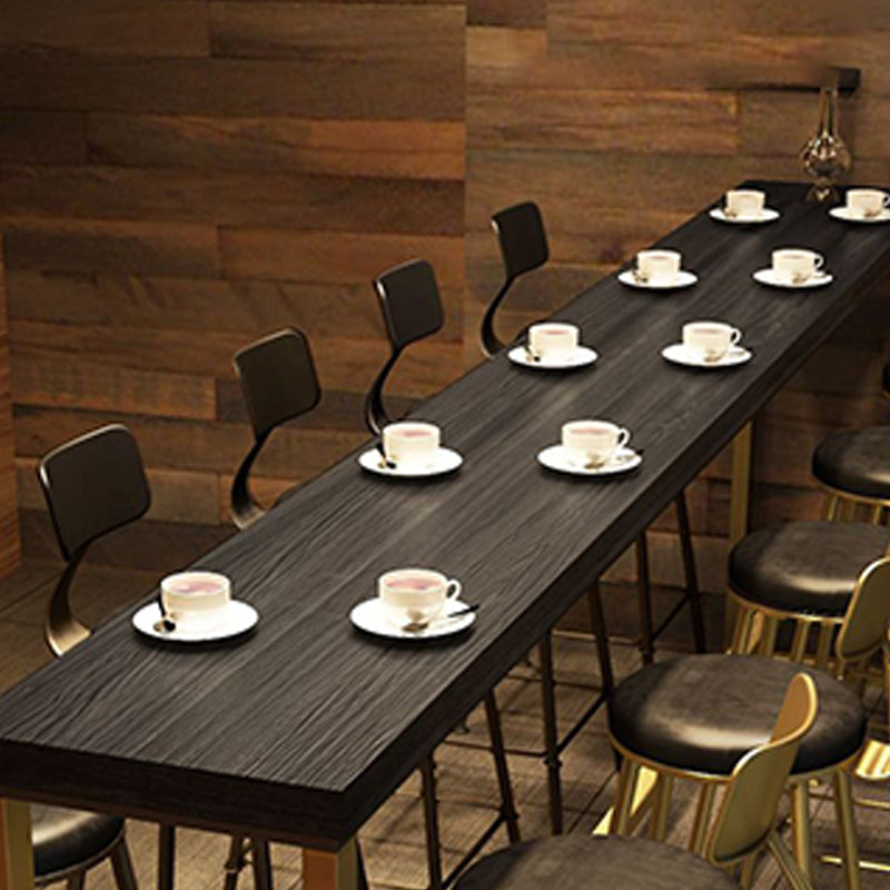Glam Style Rectangle Bar Table Pine Solid Wood Bar Dining Table for Living Room Clearhalo 'Bar Furniture' 'Bar Tables' 'bar_tables' 'furn' 'furn_bar_tables' 'Furniture' 'Kitchen & Dining Furniture' 6384853