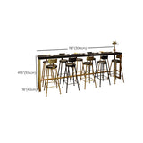 Mesa de bar rectangle de estilo glamorante de pino mesa de comedor de barra de madera maciza para sala de estar