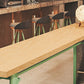 Table de bar rectangulaire de style Glam, table de salle à manger fixe en bois massif avec 4 pieds