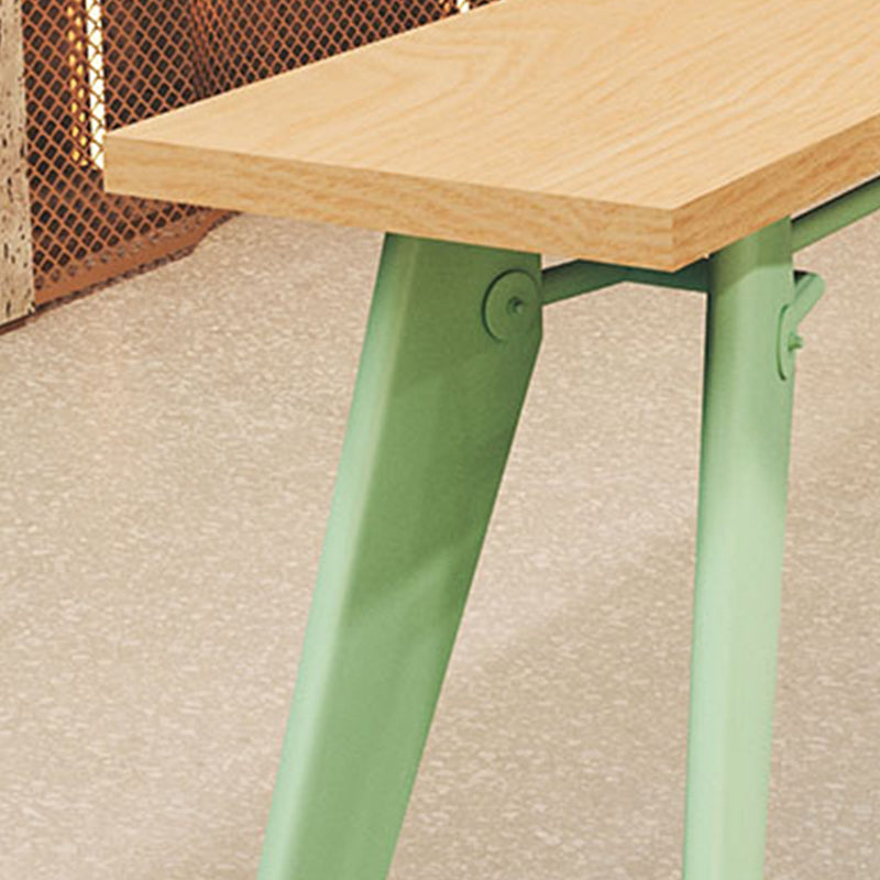 Table de bar rectangulaire de style Glam, table de salle à manger fixe en bois massif avec 4 pieds