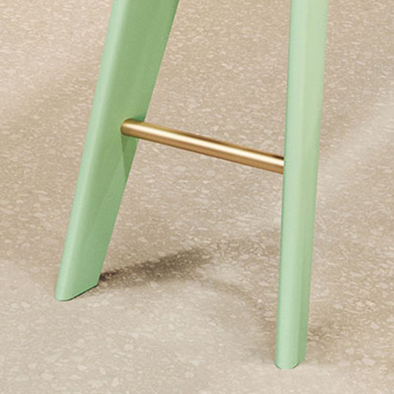 Table de bar rectangulaire de style Glam, table de salle à manger fixe en bois massif avec 4 pieds