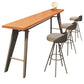 Table de bar rectangulaire de style Glam, table de salle à manger fixe en bois massif avec 4 pieds
