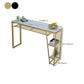 Contemporary Style Rectangle Bar Table Faux Marble Bistro Bar Desk with Storage Clearhalo 'Bar Furniture' 'Bar Tables' 'bar_tables' 'furn' 'furn_bar_tables' 'Furniture' 'Kitchen & Dining Furniture' 6384917