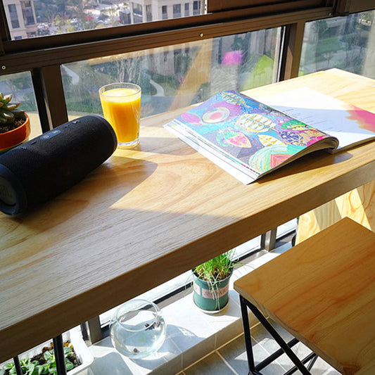 屋内の産業長方形ビストロバーデスクパインソリッドウッドバーダイニングテーブル