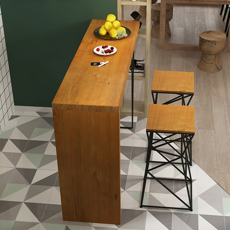 Mesa de comedor de madera maciza de pino, escritorio de Bar Bistro rectangular Industrial, para interior