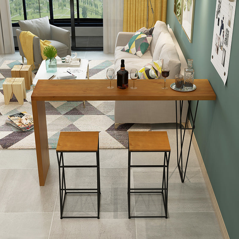 Mesa de comedor de madera maciza de pino, escritorio de Bar Bistro rectangular Industrial, para interior