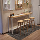 Industrial Style Bistro Bar Desk Pine Solid Wood Rectangle Bar Dining Table for Indoor 63"L x 15.7"W x 41.3"H Without Chairs Clearhalo 'Bar Furniture' 'Bar Tables' 'bar_tables' 'furn' 'furn_bar_tables' 'Furniture' 'Kitchen & Dining Furniture' 6384940