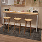 Industrial Style Bistro Bar Desk Pine Solid Wood Rectangle Bar Dining Table for Indoor 86.6"L x 15.7"W x 41.3"H Without Chairs Clearhalo 'Bar Furniture' 'Bar Tables' 'bar_tables' 'furn' 'furn_bar_tables' 'Furniture' 'Kitchen & Dining Furniture' 6384942