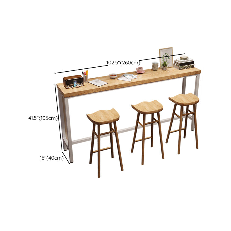 Industrial Style Bistro Bar Desk Pine Solid Wood Rectangle Bar Dining Table for Indoor Clearhalo 'Bar Furniture' 'Bar Tables' 'bar_tables' 'furn' 'furn_bar_tables' 'Furniture' 'Kitchen & Dining Furniture' 6384956
