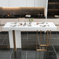 Mesa de bar rectangular Glam, mesa con pedestal doble de mármol para interiores